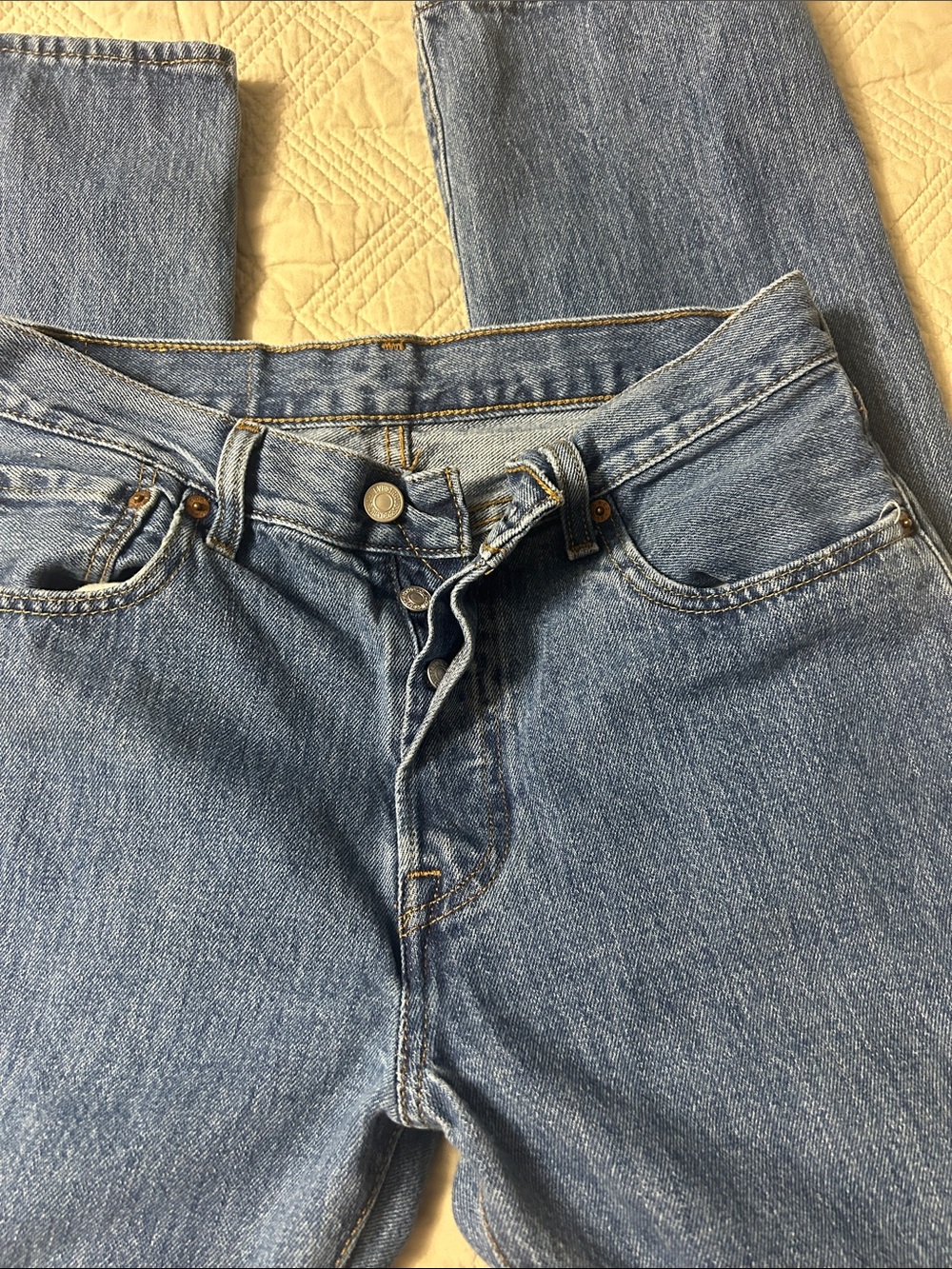Levi's Men's Light Blue Bootcut Jeans with Button Fly